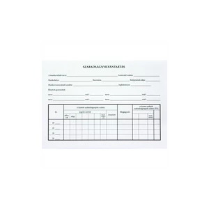 Szabadságnyilvántartás A5, B.18-50