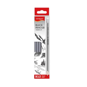 Keyroad Black HB grafitceruza, radíros, háromszögletű, 12 db/bliszter