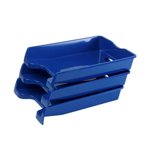 Bluering® műanyag irattálca, 355×255×60 mm, kék színben
