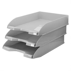 Bluering® műanyag irattálca szürke – 345×255×65 mm, A4 papírok és dokumentumok rendszerezéséhez