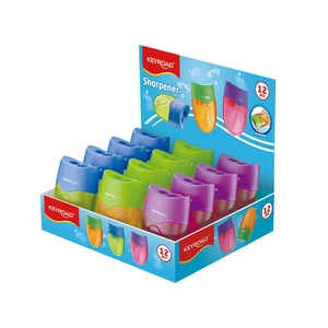 Hegyező 2 lyukú tartályos 12 db/display Keyroad Mellow vegyes színek