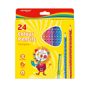 Színes ceruza készlet háromszögletű Keyroad 24 klf. szín