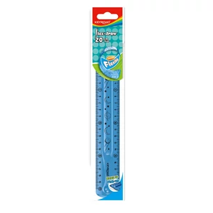 Keyroad Flex Draw flexibilis vonalzó 20 cm – rugalmas, törhetetlen iskolai vonalzó vegyes színekben (kék/piros/zöld), 1 db/bliszter