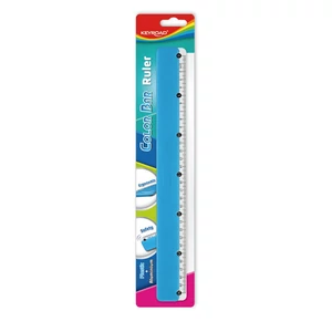 Keyroad Colour Bar vonalzó 30 cm – fém skálával, vegyes színek, pontos mérés iskolába és irodába