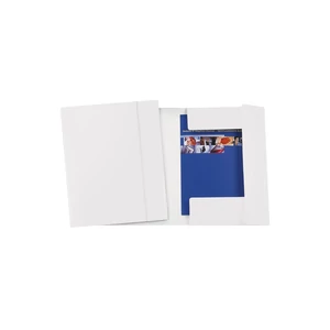 Fornax Glossy fehér gumis mappa A4 – 600 g/m² FC karton irattartó, 3 belső pólyával és gumipántos zárással dokumentumokhoz