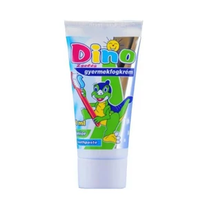 Dino mintás, zselés gyermek fogkrém 50 ml-es tubusban gyerekek számára, fogmosási rutin játékosabbá tételéhez