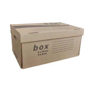Archiváló konténer karton doboz fedeles 54x36x25cm, felfelé nyíló tetővel Fornax