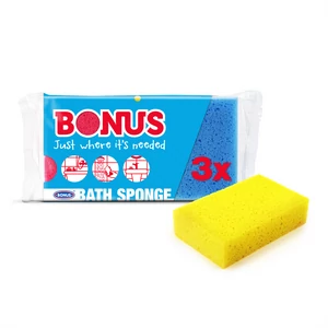 Bonus B057 fürdőszivacs szett, 3 darabos csomag puha, habos tisztálkodáshoz