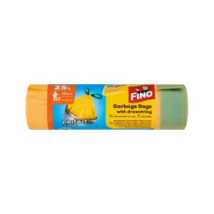 Szemeteszsák zárószalagos 25 liter 50 x 55 cm 20 db/tekercs Fino sárga