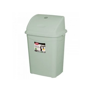 UP116 szürke műanyag billenőfedeles kuka, 9 literes kapacitással, otthoni és irodai használatra