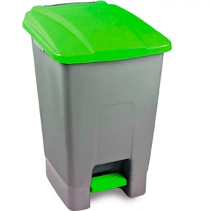 Szemeteskuka pedálos műanyag 100 literes szelektív zöld tetővel UP229Z