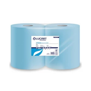 Lucart Strong Blue 3.500 ipari törlőpapír – 3 réteg, 500 lap/tekercs, 2 tekercs/karton, gép- és felülettisztításhoz