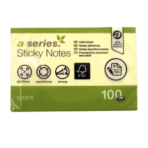 A-Series sárga öntapadó jegyzettömb 50×75 mm 100 lap