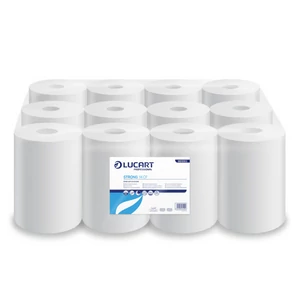 Kéztörlő 2 rétegű tekercses átmérő: 14 cm 100% cellulóz 12 tekercs/karton 14 CF Strong Lucart_861093J fehér