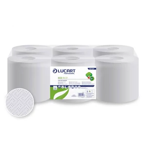 EcoLucart 19 CF fehér 2 rétegű tekercses kéztörlő 6 tekercses kartonban, higiénikus és gazdaságos megoldás
