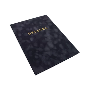 Oklevéltartó A4, prémium, arany nyomattal, Bluering® fekete