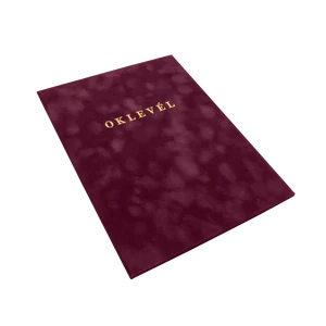 Oklevéltartó A4, prémium, arany nyomattal, Bluering® bordó