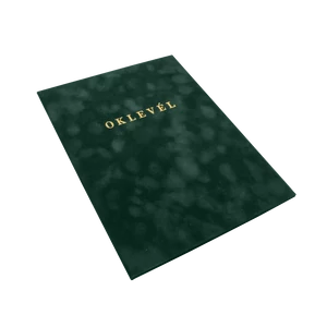 Oklevéltartó A4, prémium, arany nyomattal, Bluering® zöld