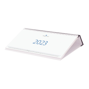 Asztali naptár Club fekvő fehér lapokkal fekete 320 × 150 mm Dayliner 2023.
