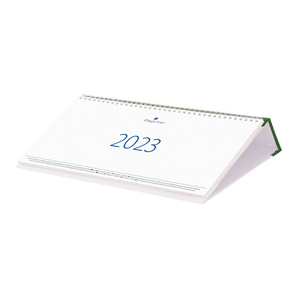 Asztali naptár Club fekvő fehér lapokkal zöld 320 × 150 mm Dayliner 2023.