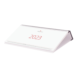 Asztali naptár Oktáv fekvő fehér lapokkal fekete 320 × 150 mm Dayliner 2023.
