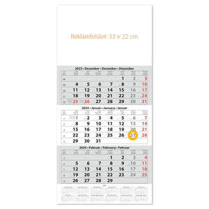Speditőr naptár1 tömb 3 hónap 330 × 670 mm üres fejrész Dayliner 2023.