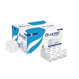 Lucart Strong Z 20 hófehér, 2 rétegű, Z-hajtogatott kéztörlő – 200 lap/csomag, 15 csomag/karton