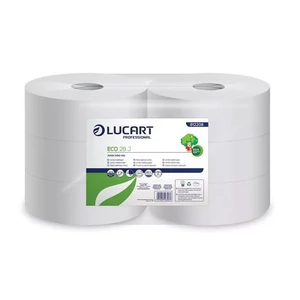 EcoLucart 812208 fehérített toalettpapír 2 rétegű kivitelben, nagy 28 cm-es tekercsátmérővel közületi mosdókba