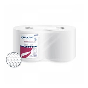 Ipari törlő 1 rétegű átmérő: 28 cm hófehér 370 lap/tekercs 2 tekercs/karton Texicell Power 370 - 65 Gsm Lucart_851255