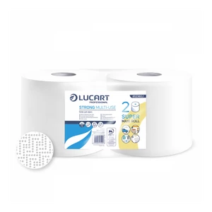 Kéztörlő 2 rétegű tekercses átmérő: 25 cm 100% cellulóz belső magos 2 tekercs/karton Strong Lucart Multi-Use_852360J
