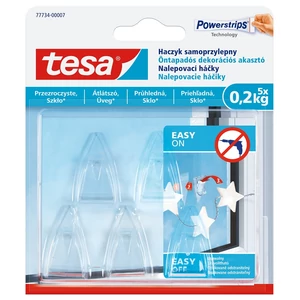 Akasztó öntapadós műanyag  0,2 kg teherbírású 5 darab/bliszter Tesa Powerstrips átlátszó