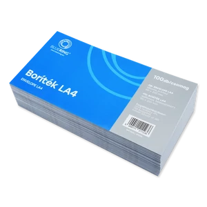 Bluering LA4 (110×220 mm) fehér boríték, bélésnyomott belsővel és szilikonos zárással, 100 db/csomag
