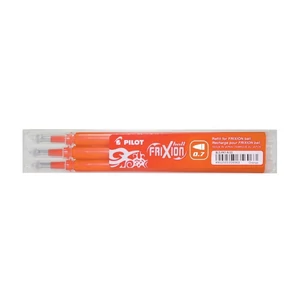 Rollertoll betét, golyóméret 0,7mm, 3 db/csom Pilot Frixion Ball/Clicker, írásszín narancssárga