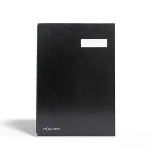 Aláírókönyv, 20 lapos A4 Pagna – fekete műanyag borítóval, céges dokumentumok rendezéséhez