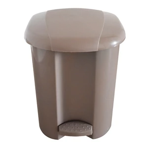 Szemeteskuka pedálos műanyag 17 literes, barna