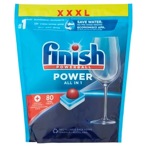 Mosogatógép tabletta 80 darabos kiszerelés – Finish All in 1 Max Regular, makacs szennyeződések és zsír ellen, üveg- és gépvédő formulával