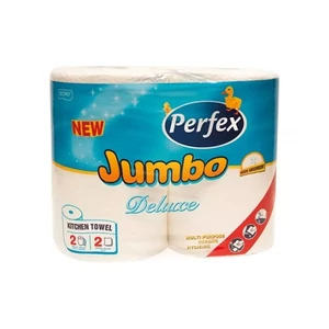 Háztartási papírtörlő kéztörlő 2 rétegű 300 lap/tekercs 2 tekercs/csomag Boni Perfex Jumbo Deluxe