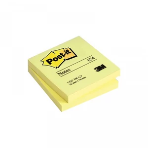 3M Post-It 654 öntapadó jegyzettömb 76×76 mm, 100 lap, sárga