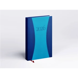 Határidőnapló Prémium A A/5, napi krémszínű lapokkal kék Realsystem 2026.