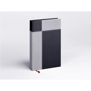 Határidőnapló Prémium M A/5, napi krémszínű lapokkal fekete Realsystem 2026.