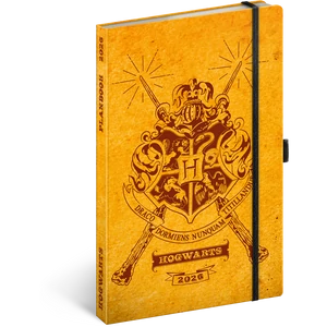 Keménytáblás notesz krémszínű lapokkal leszorító gumiszalaggal Harry Potter-Hogwarts 130x210mm, Presco