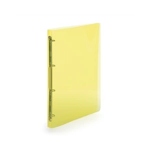 Gyűrűskönyv A4, 4 gyűrűs 2cm gerinc áttetsző PP, Karton P+P Lines sárga