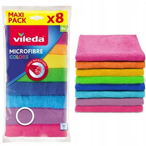 Vileda Color mikroszálas kendő szett – 8 szín – fürdőszobai felületek, csempék, csaptelepek törlésére