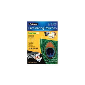 Fényes A3 lamináló fólia 100 mikron vastagsággal, Fellowes márka