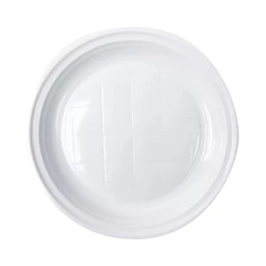 Tányér fehér műanyag 22 cm – 100 db, egyszer használatos tányér hideg-meleg ételekhez