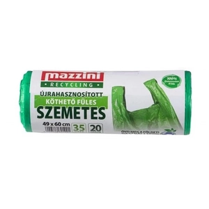 Szemeteszsák köthető füles 35 liter 20 db/tekercs Mazzini zöld