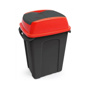 Szemeteskuka billenő fedéllel műanyag 70 literes HIPPO antracit/piros