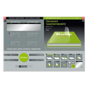 Ars Una öntapadó, víztiszta tankönyvborító – 50×33 cm, 10 ív/csomag