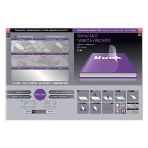 Tankönyvborító öntapadó, 50x33cm, 10 ív/csomag, Ars Una, virágmintás