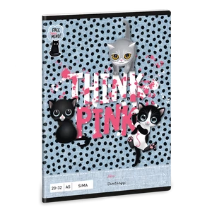 Füzet iskolai A5, 32lap, sima 20-32 Ars Una THINK-PINK (5285) 23 10db/csomag